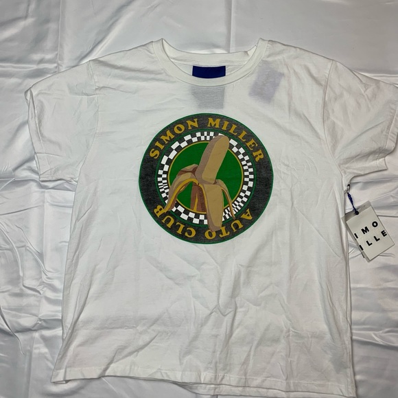 SIMON MILLER Auto Club Crew Neck Shirt White Women's Size M - Picture 2 of 6